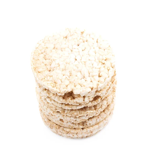 Bolos de arroz estourados a ar isolados — Fotografia de Stock