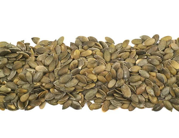 Wykonany w nasiona dyni na białym tle — Zdjęcie stockowe