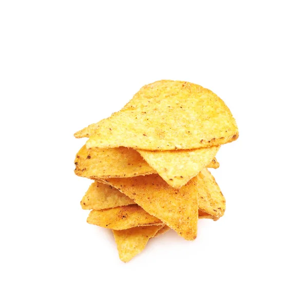 Haufen Tortilla-Chips isoliert — Stockfoto