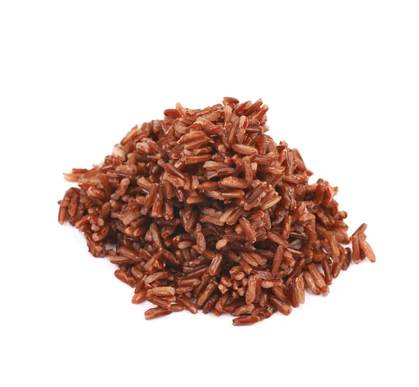 İzole kırmızı pirinç pişmiş yığını — Stok fotoğraf