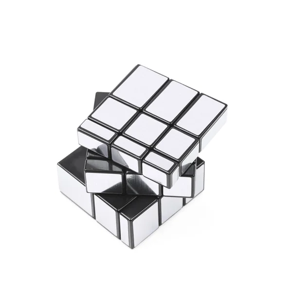 Variatie van een puzzel-kubus geïsoleerd — Stockfoto