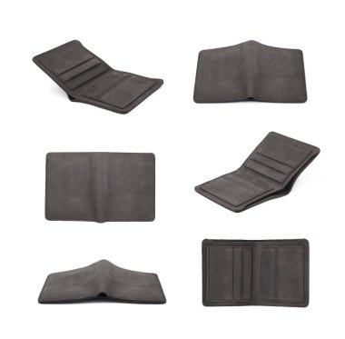 İzole düz deri cüzdan