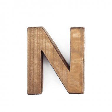 Tek Boyutlanmış ahşap harf izole