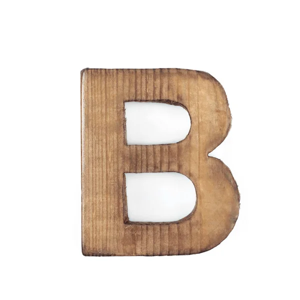 Single sawn wooden letter isolated — Stock Photo, Image