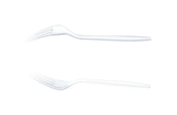Single disposable plastic fork — Stock Photo, Image