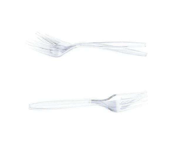 Pile of disposable forks isolated — Stock Photo, Image