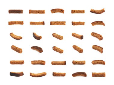 İzole tek ekmek kızarmış ekmek parçaları