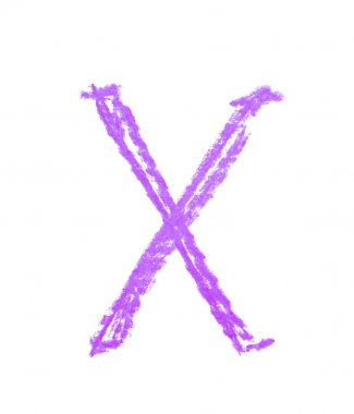 Tek elle çizilmiş mektup izole