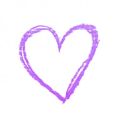 Elle çizilmiş kalp şekli izole