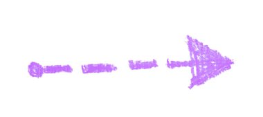 Elle çizilmiş ok sembolü izole