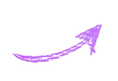 Elle çizilmiş ok sembolü izole