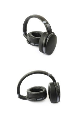 İzole siyah taşınabilir kulaklık