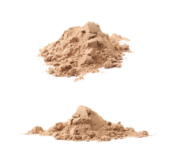 Pile of cocoa protein powder isolated — Stock Photo, Image