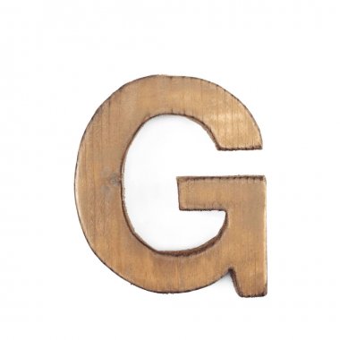Tek Boyutlanmış ahşap harf izole