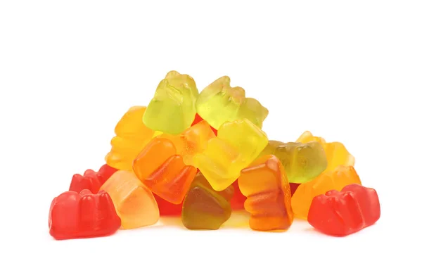 Pile of gummy bear candies isolated — Stock Photo, Image