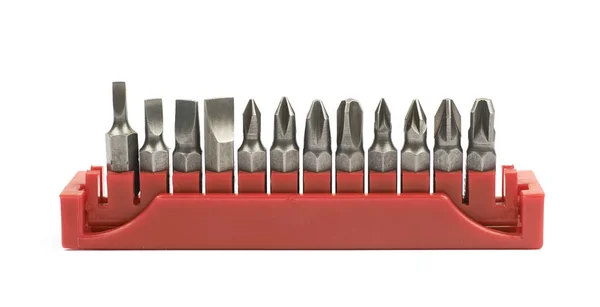 Set of screwdriver bits isolated — Stock Photo, Image