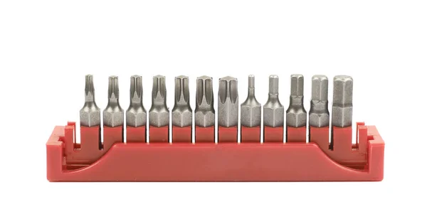 Set of screwdriver bits isolated — Stock Photo, Image