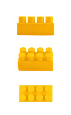 İzole tek oyuncak inşaat bloğu