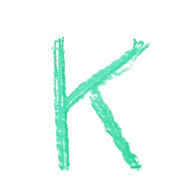 Tek elle çizilmiş mektup izole