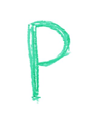 Tek elle çizilmiş mektup izole