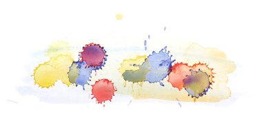 Sulu boya damla leke izole