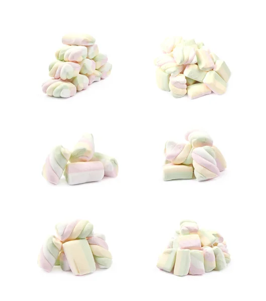 Mucchio di caramelle di marshmallow isolato — Foto Stock