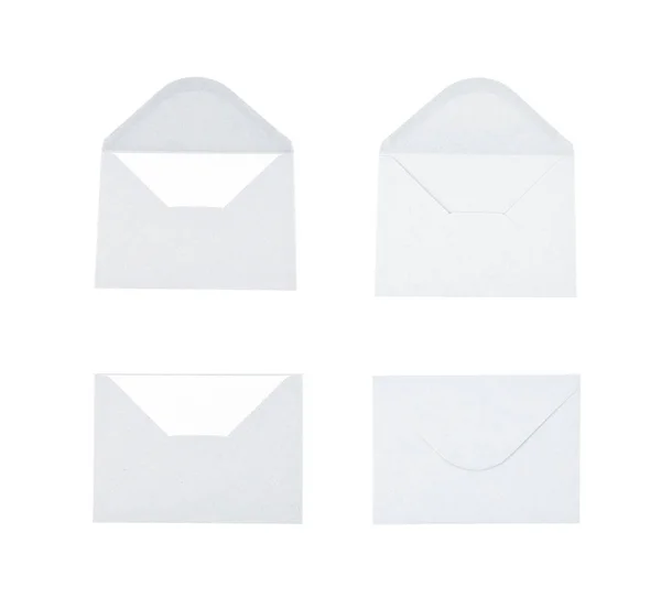 Envelope de papel branco isolado — Fotografia de Stock