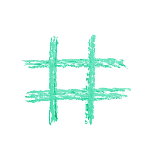 Hand drawn hashtag symbol isolated — Stock Photo, Image