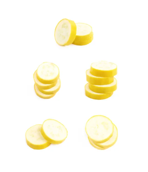 Pile of yellow zucchini slices — Stock Photo, Image