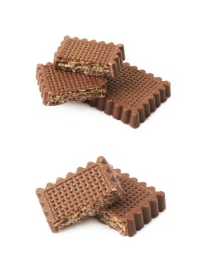 Çikolata kaplı gofret izole