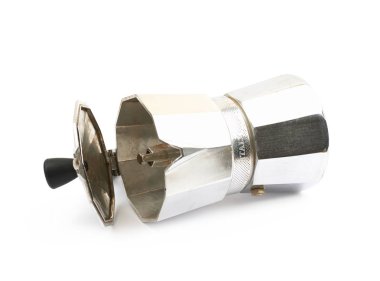 İzole klasik İtalyan kahve makinesi