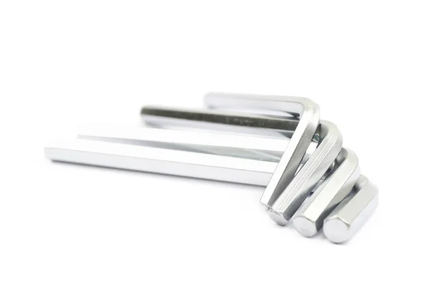 Chiave esagonale in metallo isolato — Foto Stock