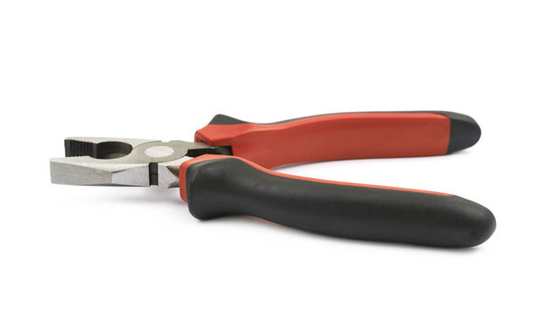 Black and red pliers tool isolated