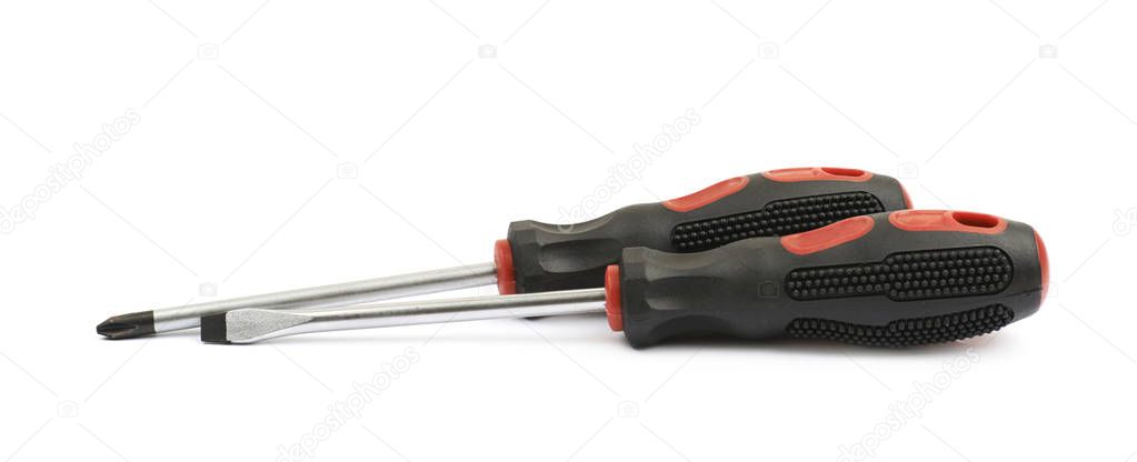 Black screwdriver isolated
