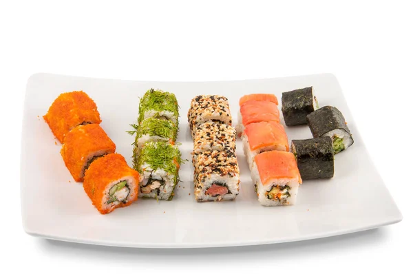 Rolar sushi. Comida japonesa . — Fotografia de Stock
