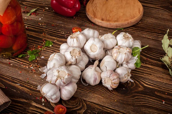 dirty food still life on wooden background