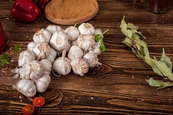 dirty food still life on wooden background