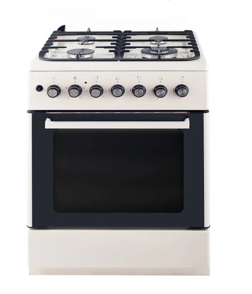 Cuisinière à gaz isolé sur blanc — Photo