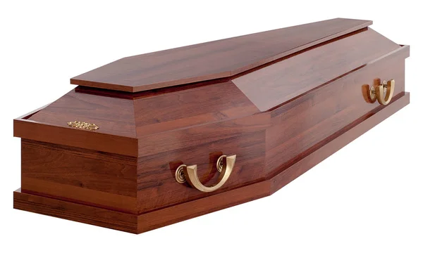 Coffin on the white background — Stock Photo, Image