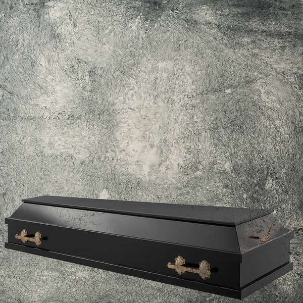 Coffin en el fondo del grange — Foto de Stock