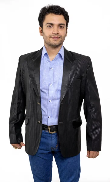 Indian male model in black blazer — Stock Photo, Image