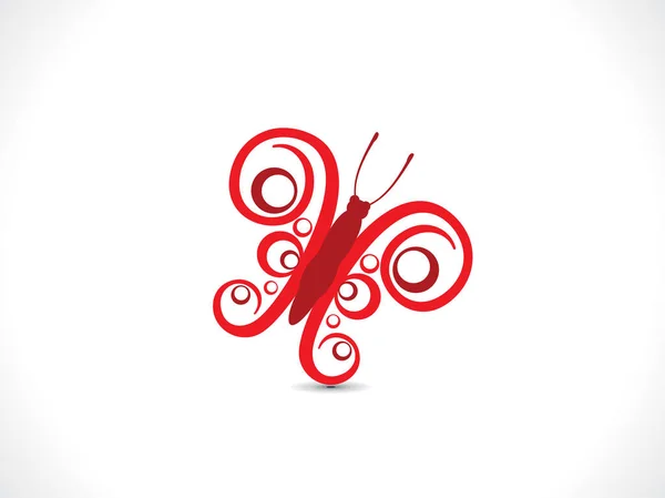 Absztrakt művészeti piros pillangó — Stock Vector