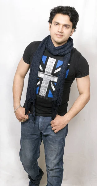 indian male model in black tshirt