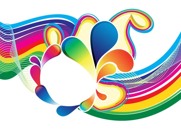 抽象的 artiistic 彩虹波爆炸 — 图库矢量图片