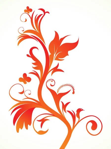 Abstracto artístico naranja floral — Vector de stock