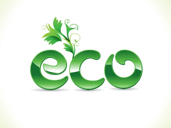 Abstract artistic shiny green eco text — Stock Vector