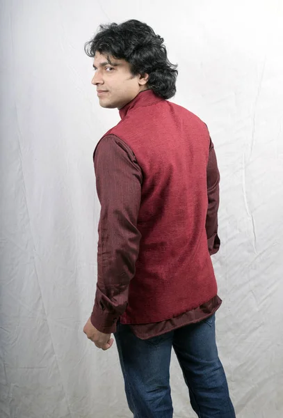 indian model wearing half indian jacket