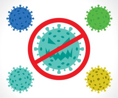 soyut sanatsal korona virüsü ikon vektör çizimi