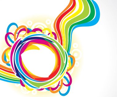 soyut sanatsal yaratıcı renkli dalga patlama vektörü çizimi