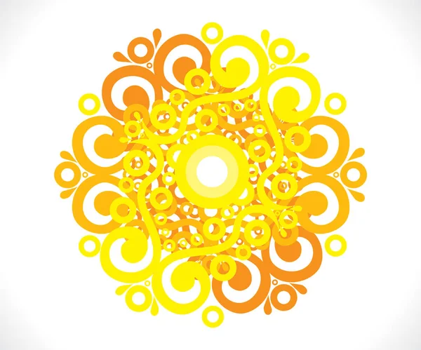 Soyut Sanatsal Yaratıcı Sarı Çiçek Vektörü Çizimi — Stok Vektör